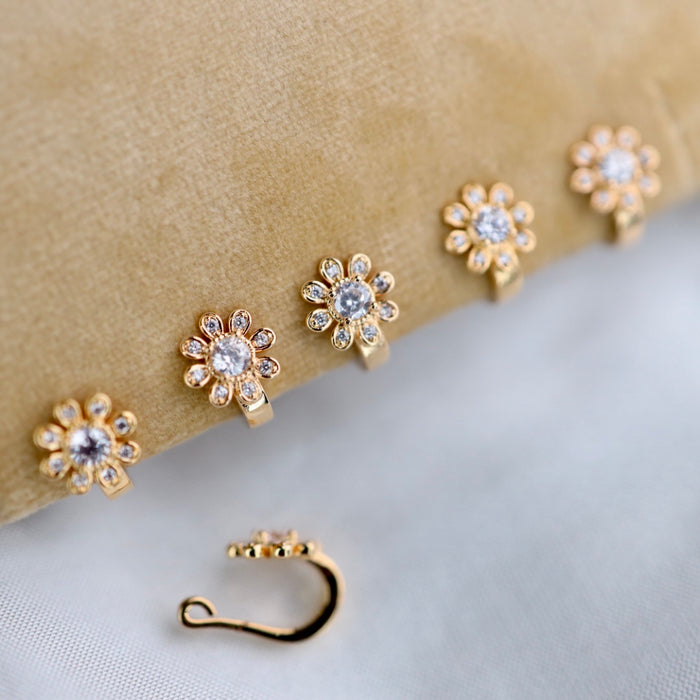 Heritage white stone traditional nose ring 1445869