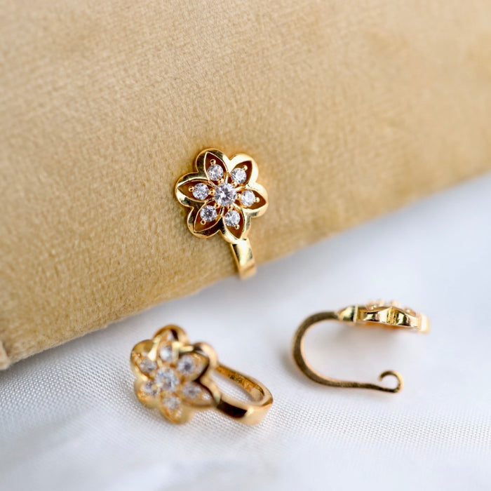 Heritage white stone traditional nose ring 1445873
