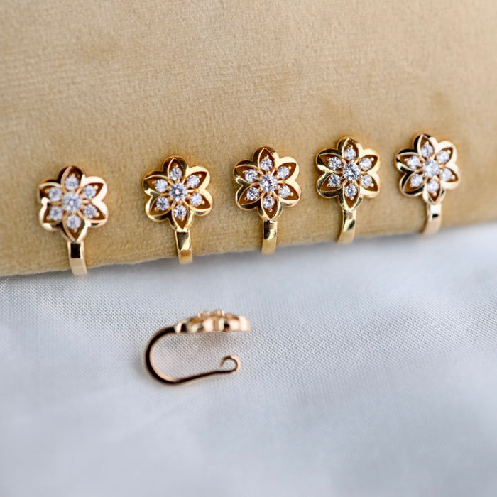 Heritage white stone traditional nose ring 1445873