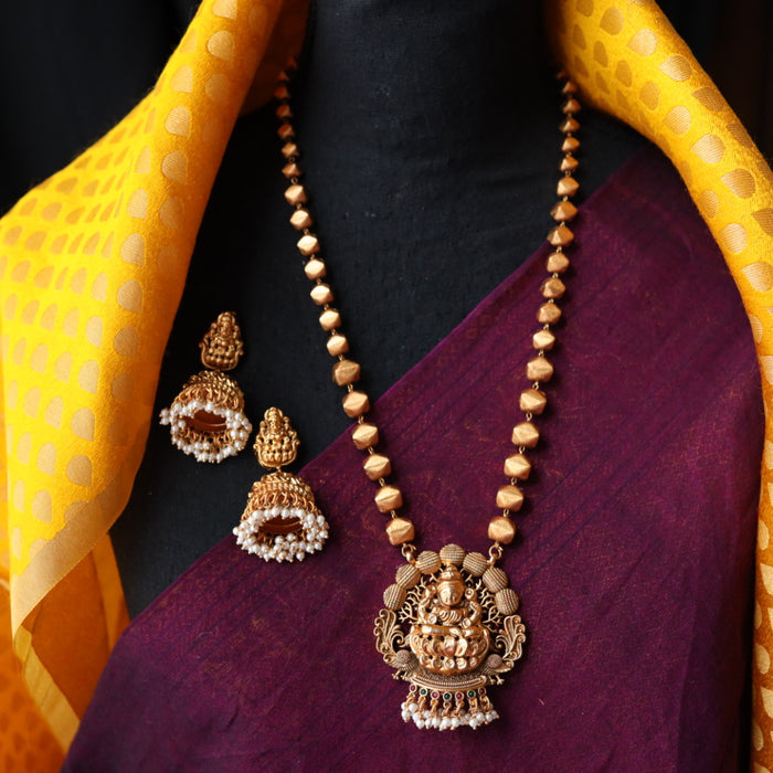 Antique pendant long necklace with earrings PEN099