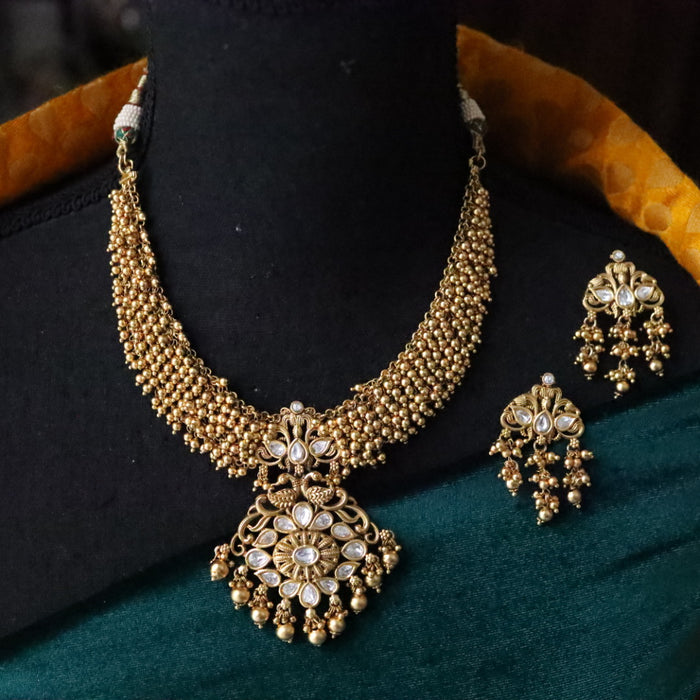 Antique short necklace with earrings S1B150