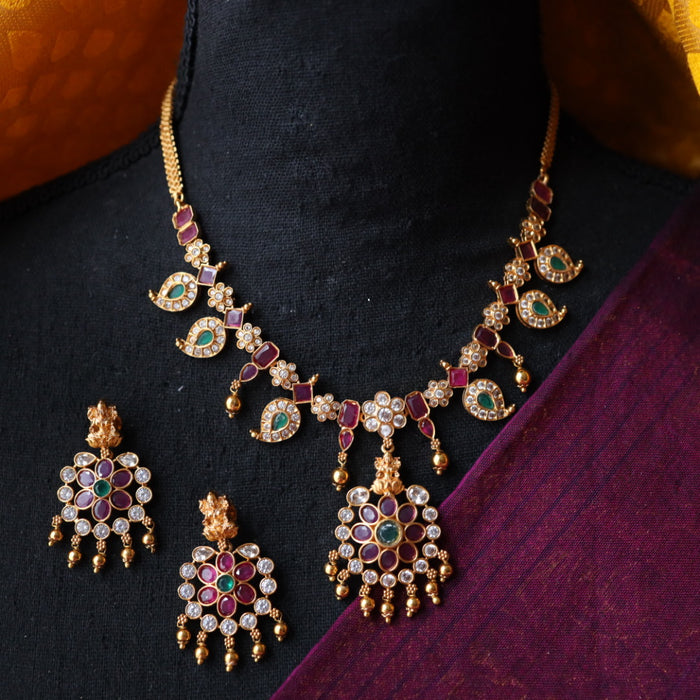 Antique choker necklace with earrings TTS407
