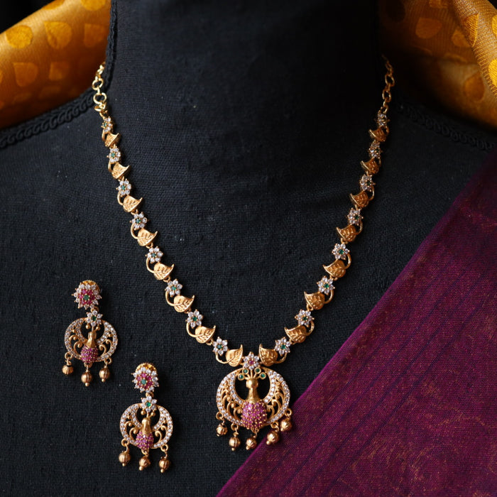 Antique pearl necklace with earrings TTS4098