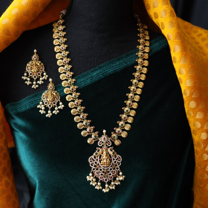 Antique temple long necklace with earrings LL01099