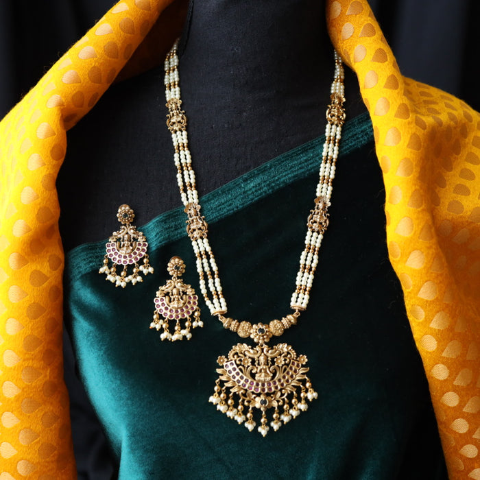 Padmini Antique temple long necklace with earrings PAD0112