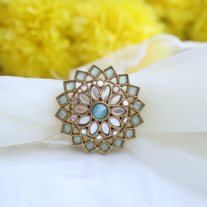 Trendy Antique stone adjustable ring - one size fits all 11346787