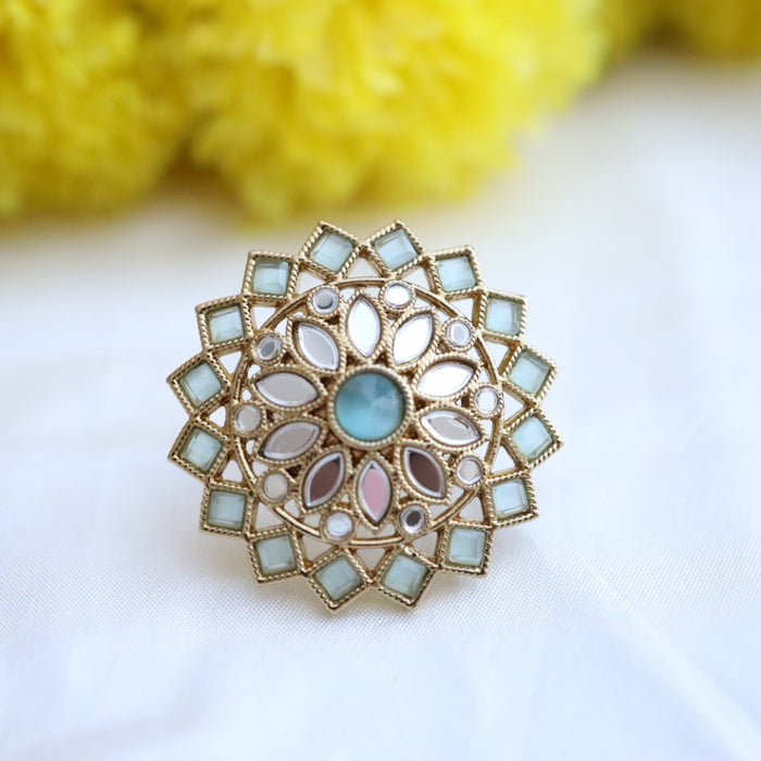 Trendy Antique stone adjustable ring - one size fits all 11346787