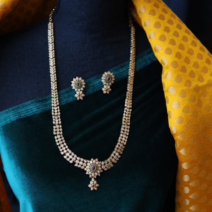 Clearance Antique gold long necklace with earrings C119