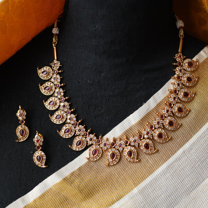 Antique mango necklace with earrings SS10031