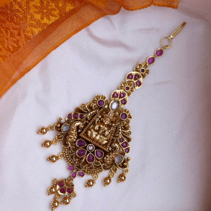 Antique ruby maang tikka 533386