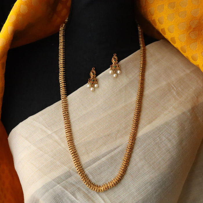 Antique simple long necklace with earrings LL03047