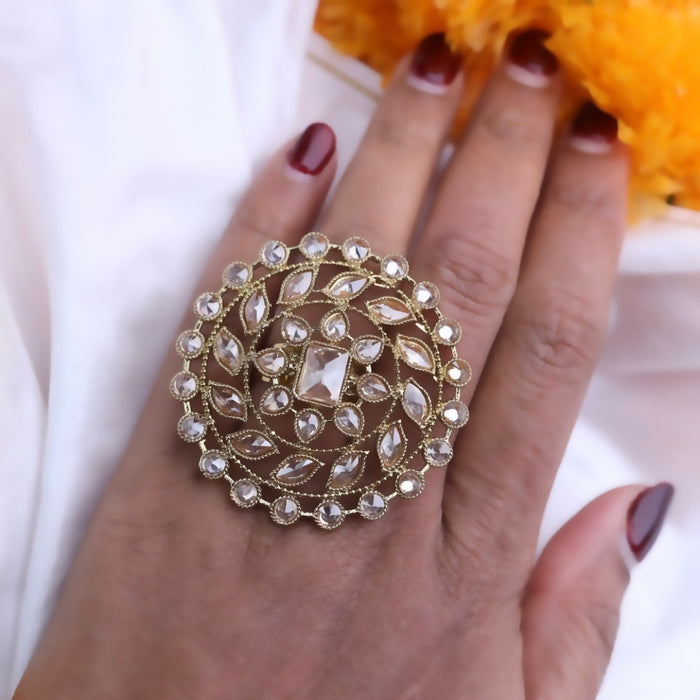 Trendy Antique stone adjustable ring - one size fits all 116554