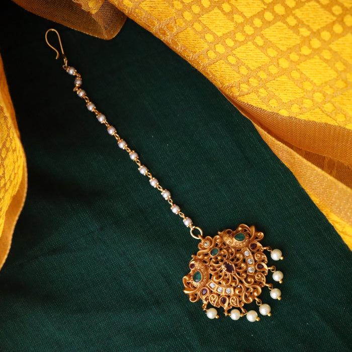 Antique temple design tikka 222362