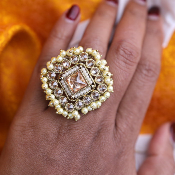 Trendy stone adjustable ring - one size fits all 116567