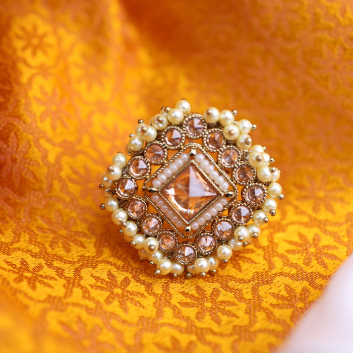 Trendy stone adjustable ring - one size fits all 116567