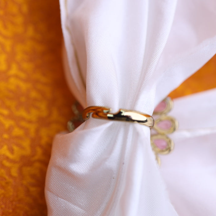 Trendy pink stone adjustable ring - one size fits all 116568