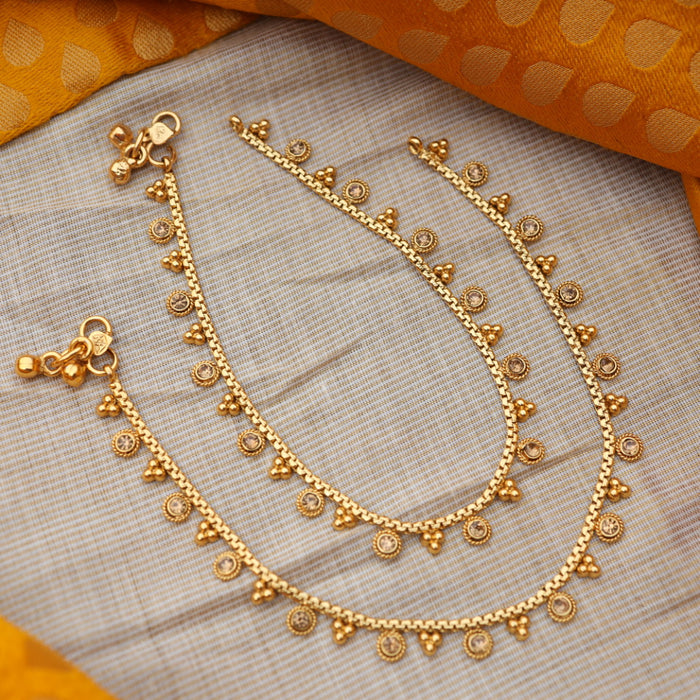 Heritage gold multi bead traditional anklet HAN36