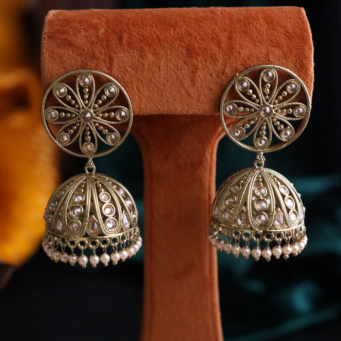Trendy pearl jumka earrings and tikka AJ48