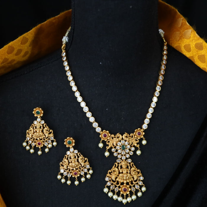 Antique short necklace and earrings TTS305