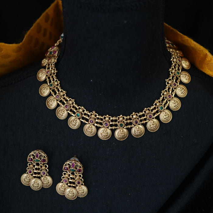 Antique short necklace and earring SS11029
