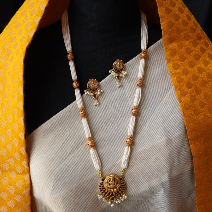 Padmini pearl long necklace and earrings PAD091