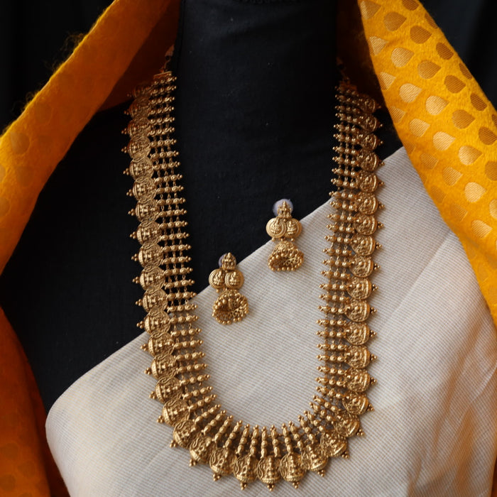Antique coin design long necklace with earrings LL030211