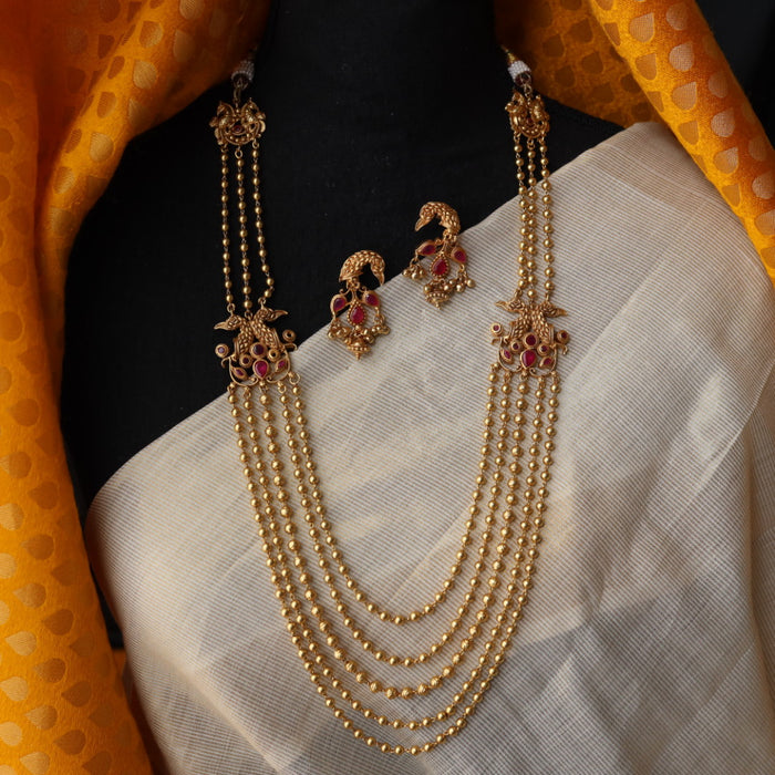 Antique long necklace with earrings LL03892