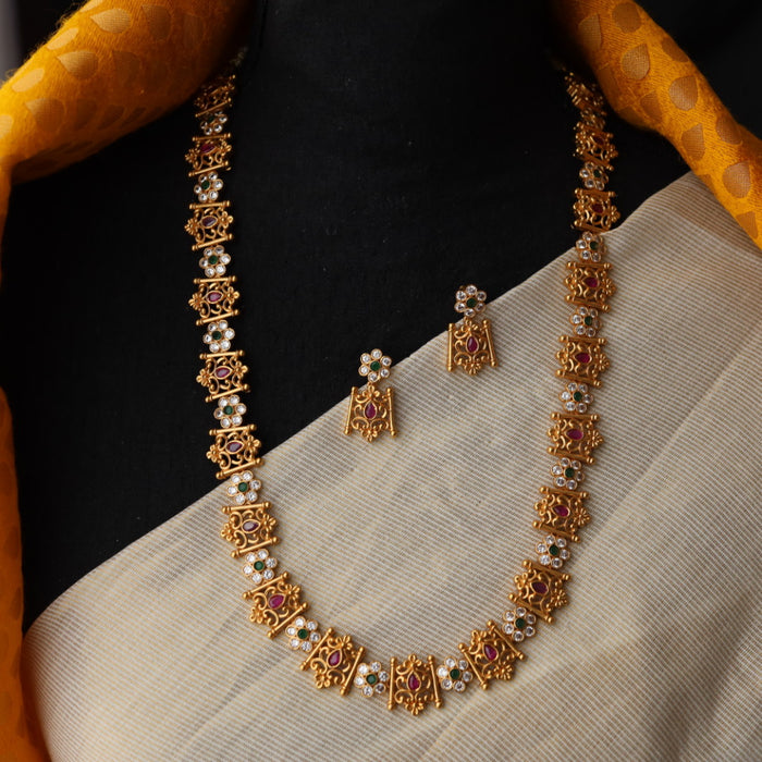 Antique long necklace with earrings LL03897