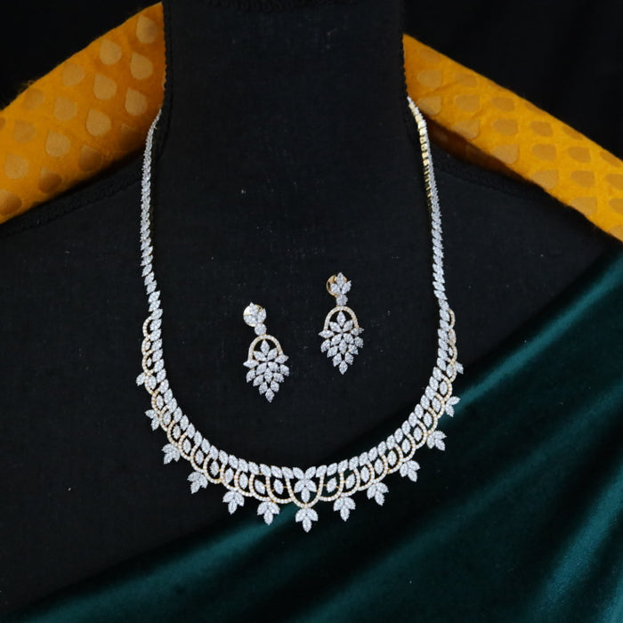 Heritage Cz stone long necklace and earrings TH1033