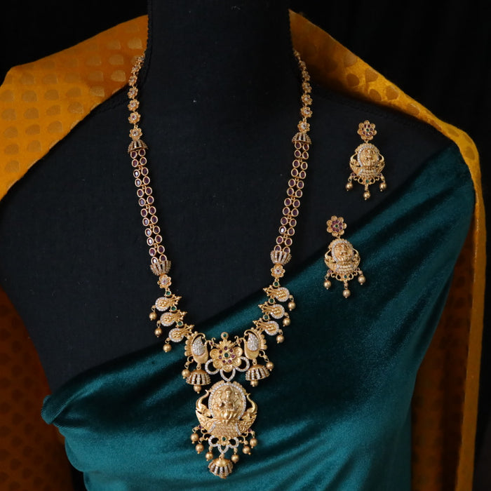 Antique long necklace with earrings LL01006