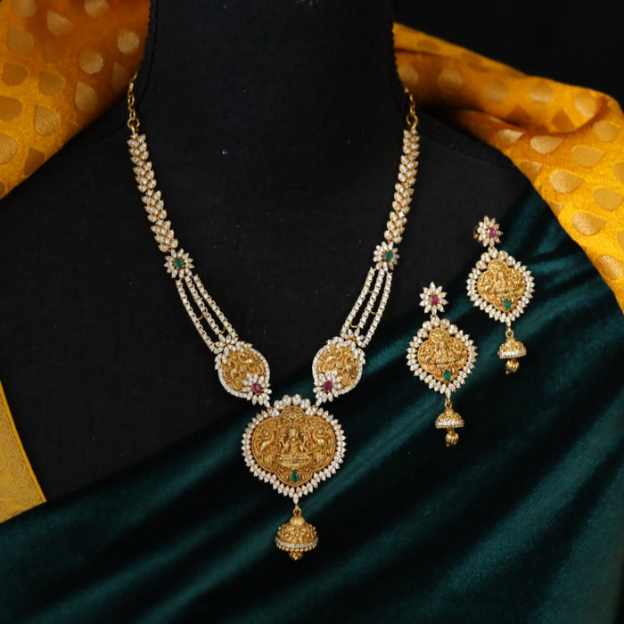 Antique short necklace with earrings S1B143