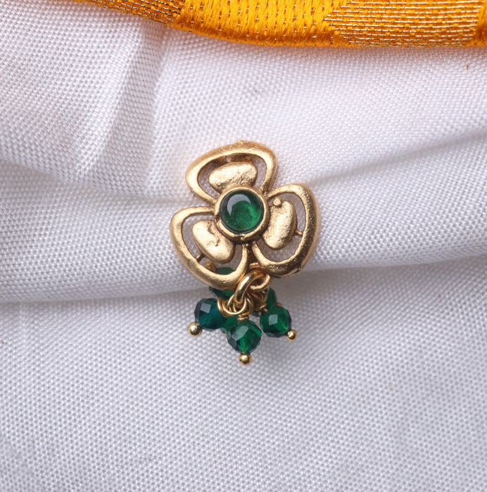 Green stone nosepin 032
