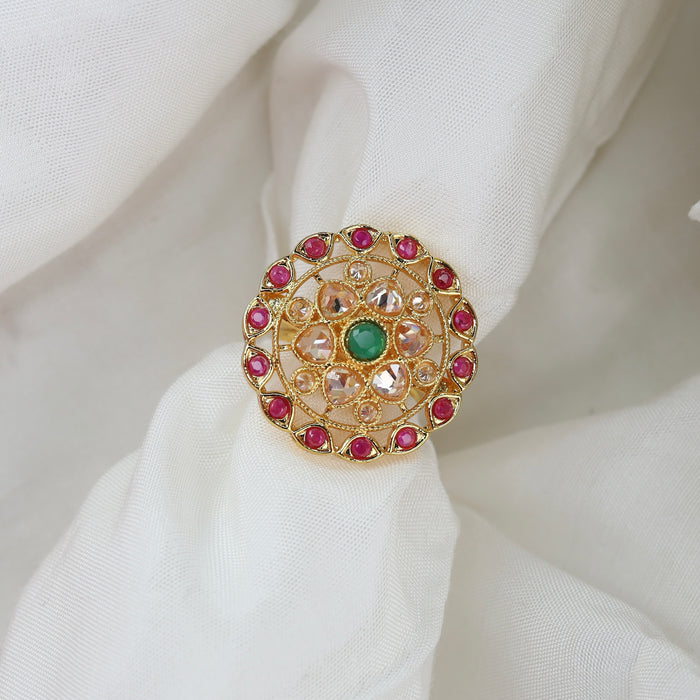 Gold adjustable ring - one size fits all 1346
