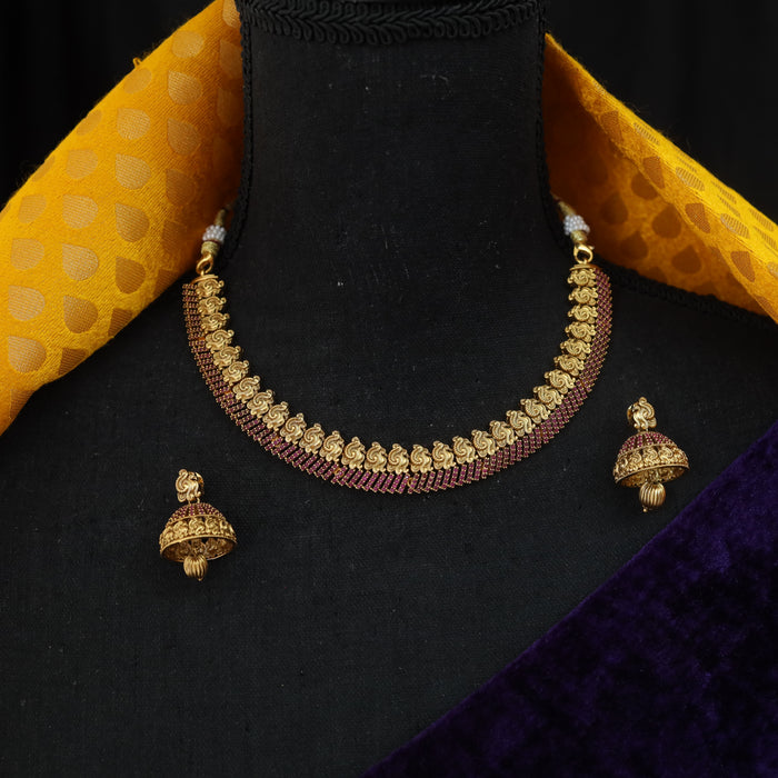 Antique short necklace and earrings SS10-134