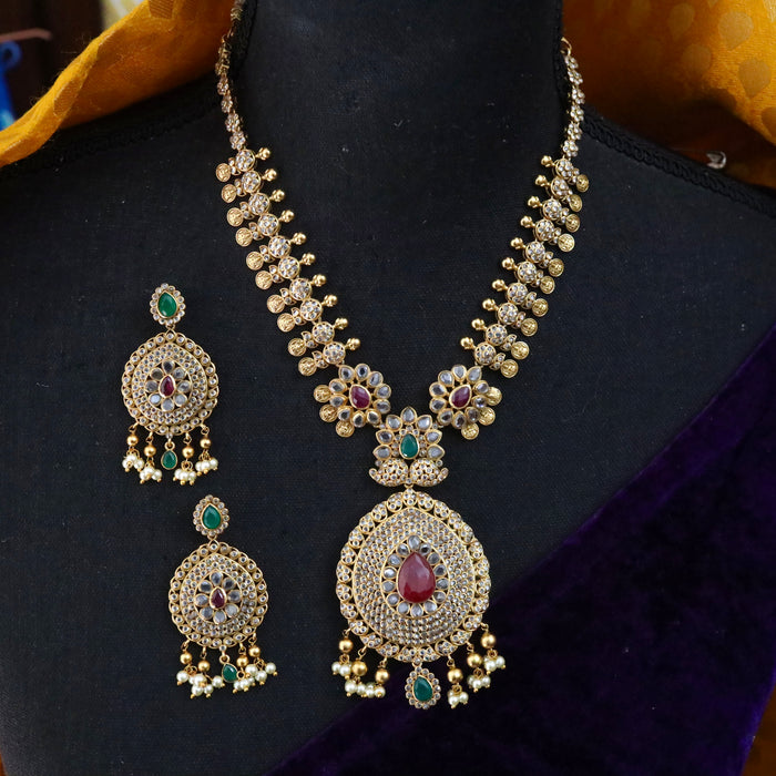 Antique short necklace and earring S1B132
