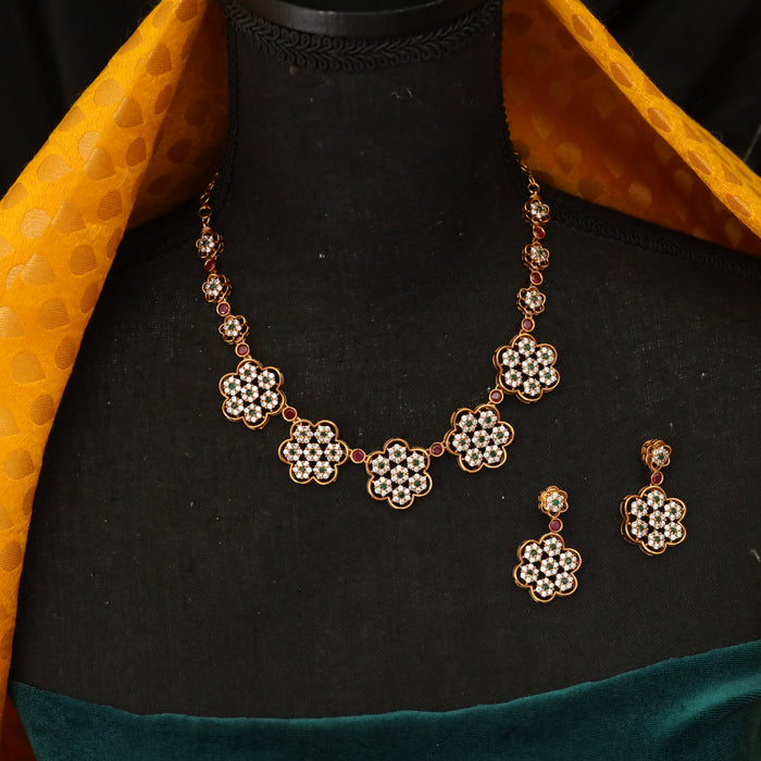 Antique short necklace and earrings SS10-136