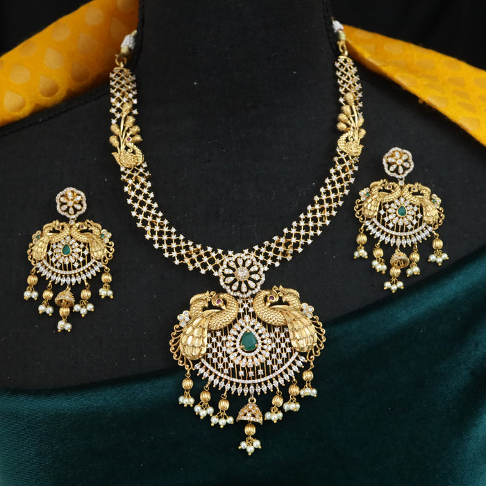 Antique short necklace and earrings S1B122