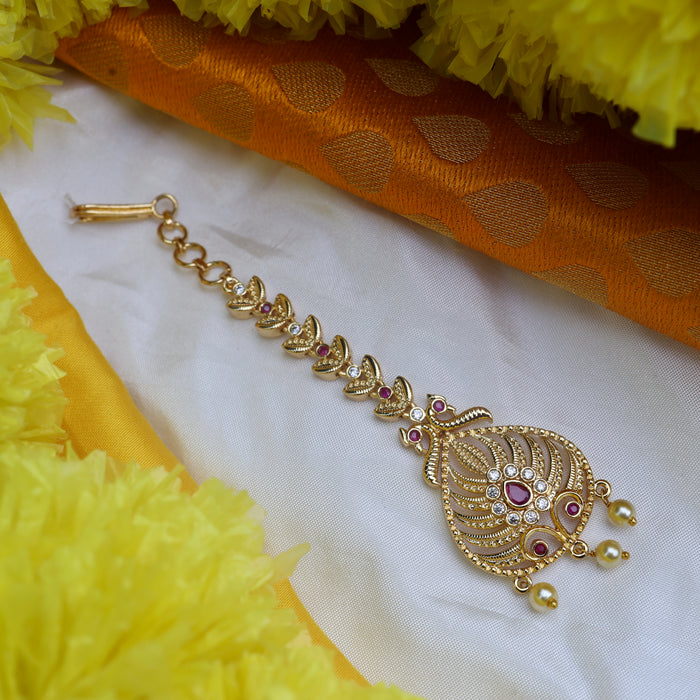Heritage gold plated maang tikka 15673