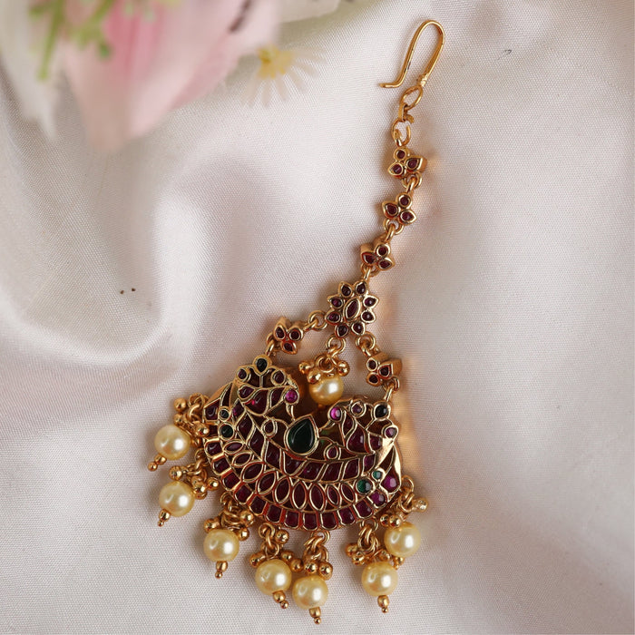 Antique ruby maang tikka 1319