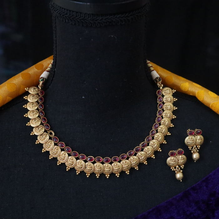 Antique short necklace with earrings SS10-146