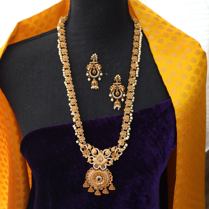 Antique long temple necklace and earrings 1812