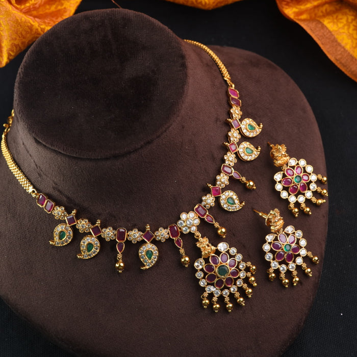 Antique choker necklace with earrings TTS407