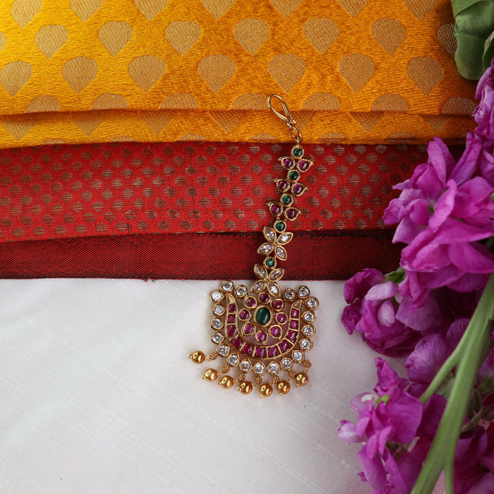 Antique ruby maang tikka 1318