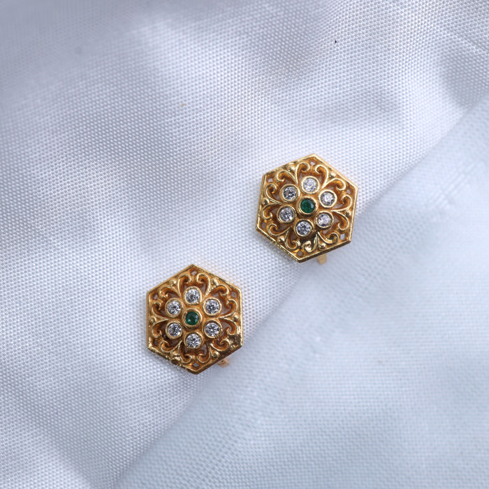 GOLD PLATED SILVER NOSE PIN 14453
