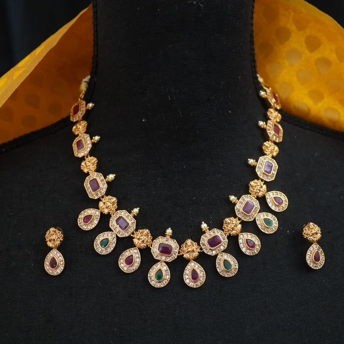 Antique short necklace and earrings SS11007