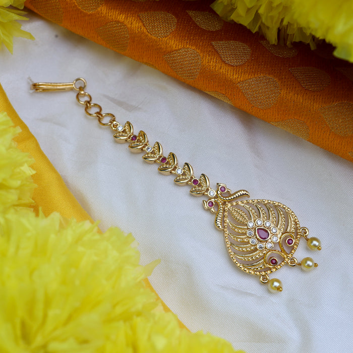 Heritage gold plated maang tikka 15673