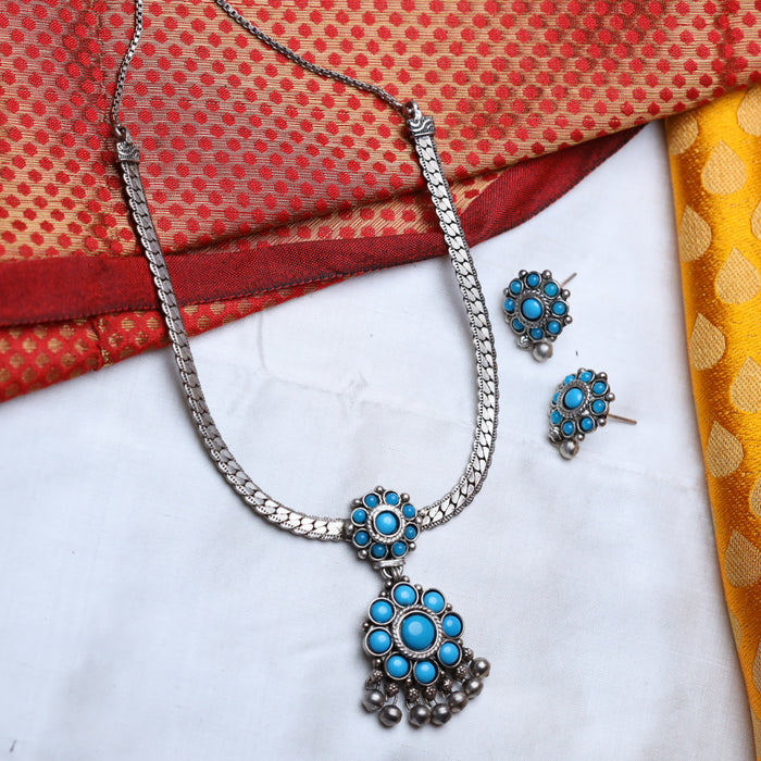 Oxidised silver short necklace 15