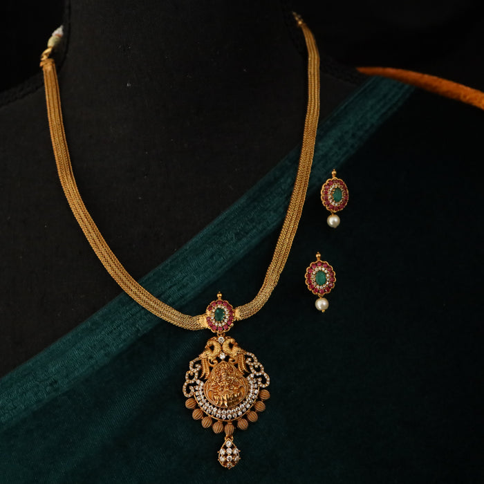 Antique short necklace and earrings TTS406