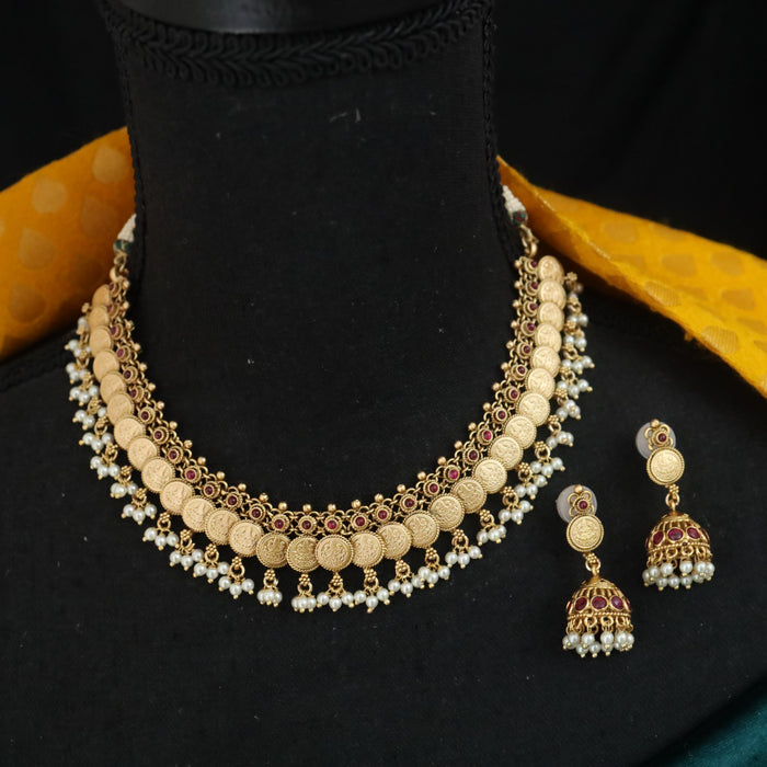 Antique short necklace and earrings SS11026