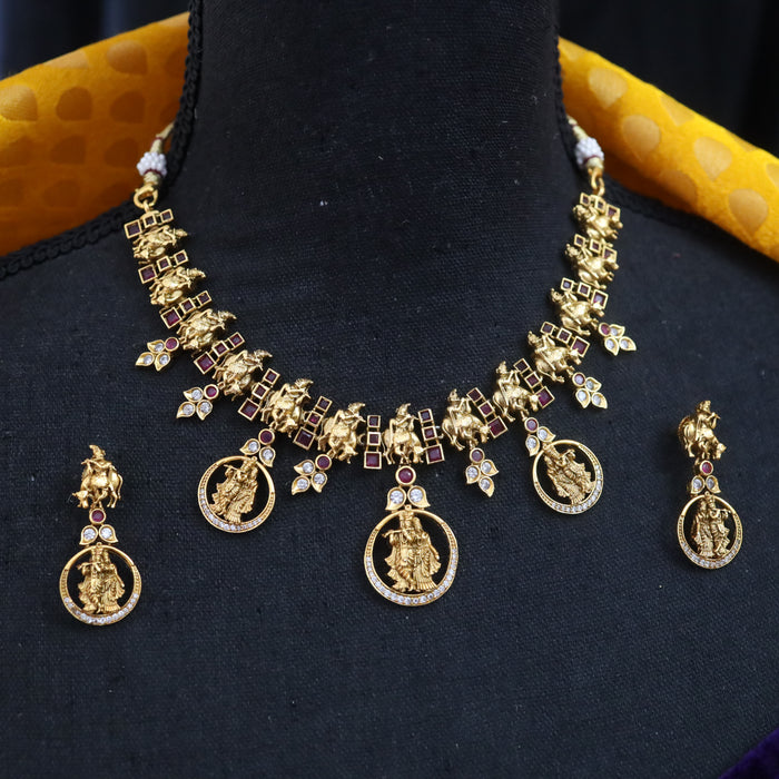 Antique short necklace and earrings SS10-152